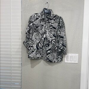 Ralph Lauren Black and White Floral Jacket